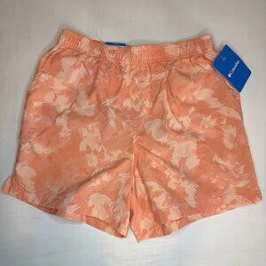 NWT Columbia Walnut River Printed Shorts Womens Small Orange 5" Performance NEW
